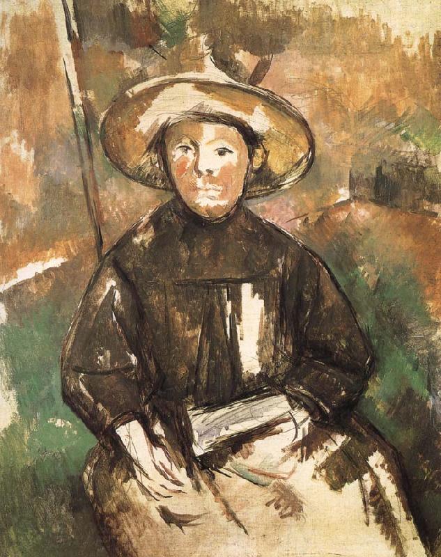 Paul Cezanne children wearing straw hat Norge oil painting art
